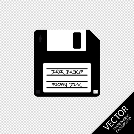 Floppy Disc Data Backup - Vector Illustration - Isolated On Transparent Backgroundのイラスト素材