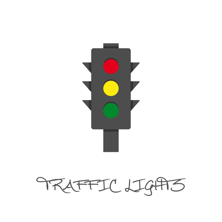Traffic Lights - Vector Illustration - Isolated On White Backgroundのイラスト素材