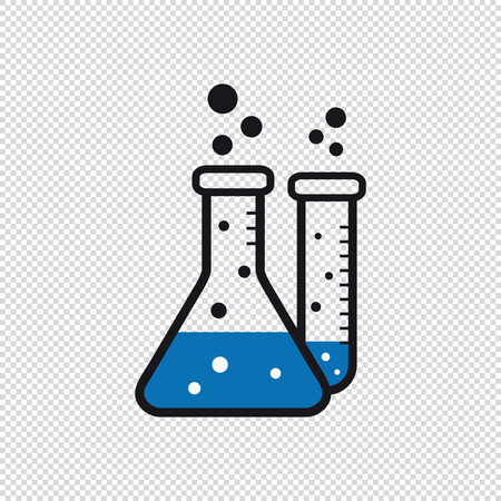 Chemical Test Tubes - Vector Illustration Icons - Isolated On Transparent Backgroundのイラスト素材