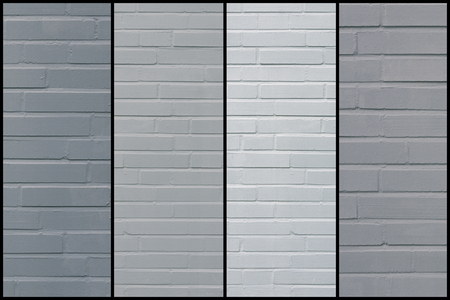 Empty Gray And White Brick Wall Collage - Textured Backgroundの写真素材