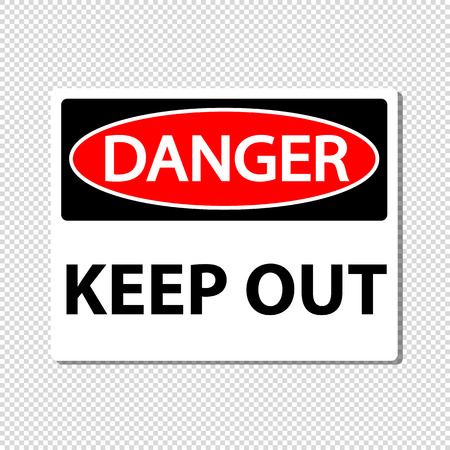 Danger Sign Keep Out - Vector Illustration - Isolated On Transparent Backgroundのイラスト素材
