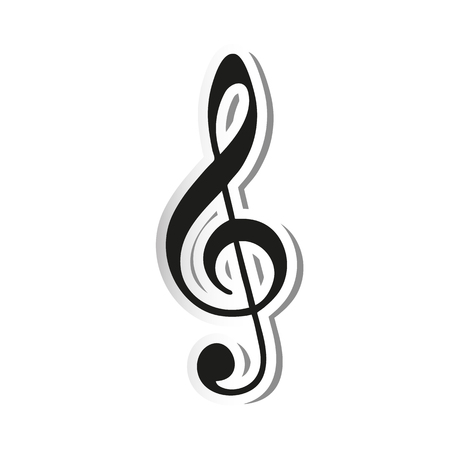 Musik Note Sticker - Vector Illustration - Isolated On White Backgroundのイラスト素材