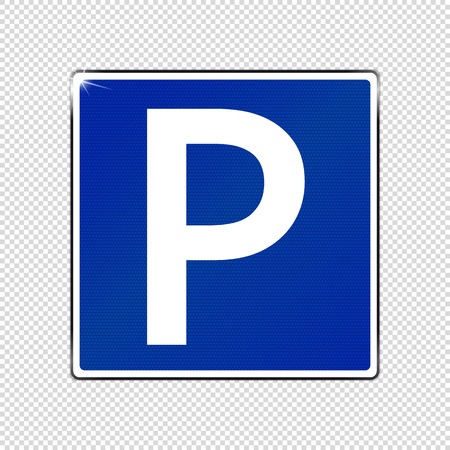 Parking Spot Sign - Blue Shining Vector Illustration - Isolated On Transparent Backgroundのイラスト素材