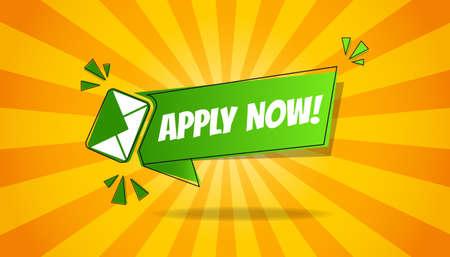 Apply Now Business Concept Background - Green And Yellow Vector Illustrationのイラスト素材