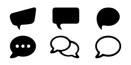 Chat Icon Speech Bubbles - Different Flat Vector Illustrations - Isolated On White Backgroundのイラスト素材