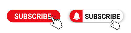 Subscribe Button Set - Different Vector Illustrations - Isolated On White Backgroundのイラスト素材