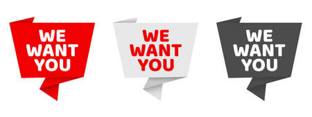We Want You Concept Icons - Business Vector Illustrations - Isolated On White Backgroundのイラスト素材