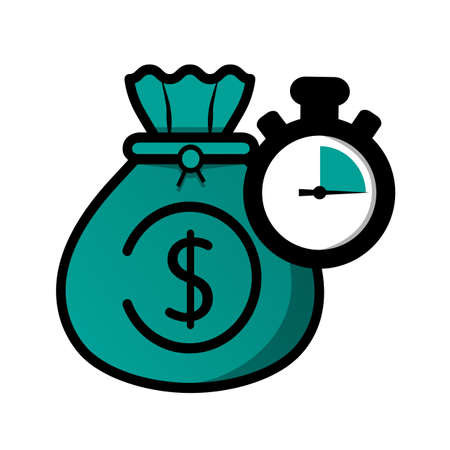 Time Is Money Concept - Vector Illustration Isolated On White Backgroundのイラスト素材