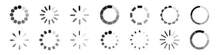 Loading Icons Collection, Load Process Icon Set - Different Vector Illustrations Isolated On White...