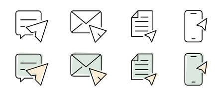 Message Chatting Icon Set - Different Vector Illustrations Isolated On White Backgroundのイラスト素材