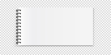 Spiral Notebook Template - Empty Vector Illustration With Copy Space - Isolated On Transparent Backgroundのイラスト素材