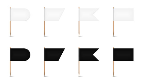 Toothpick Flags Set - Vector Illustrations Isolated On White Backgroundのイラスト素材