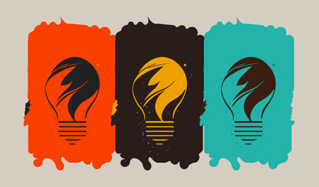 Lightbulb Logo Icon Set - Vector Illustrations Isolated On White Backgroundのイラスト素材