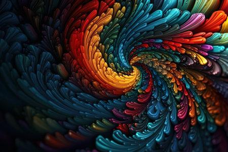 Multicolored Abstract Art With Harmonious Swirling Drop-Like Patterns And Vibrant Colors - Generative AIの素材