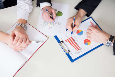 A business team making plan work in office