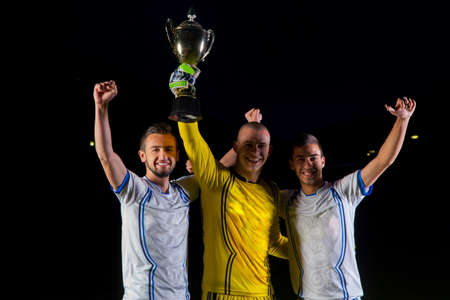 team group celebrating the victoryの写真素材