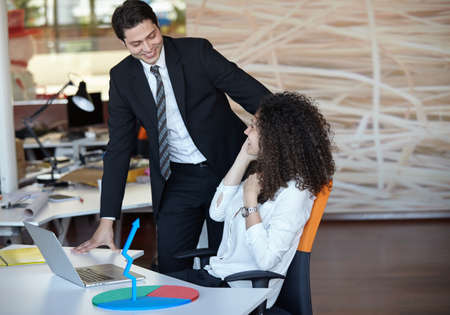 Business people Having Meeting In Modern Officeの写真素材