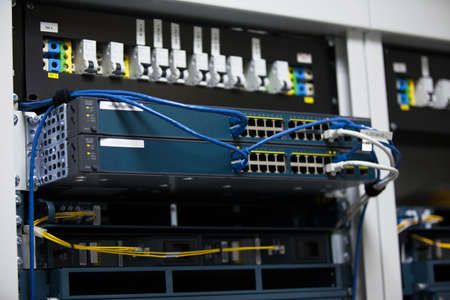 Server Room Network/communications server cluster in a server room