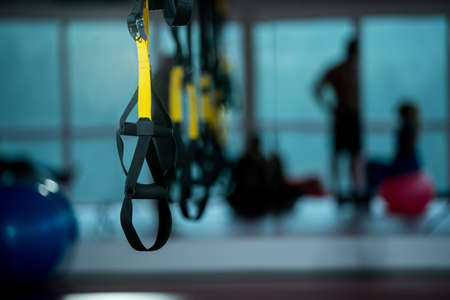 Trx fitness straps for working with own weightの写真素材