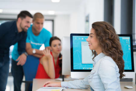 startup business people group working everyday job at modern office