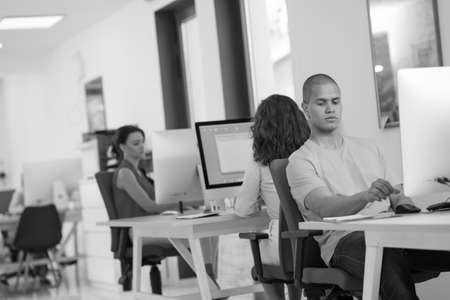 startup business people group working everyday job at modern office