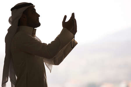 Religious muslim man praying inside the mosqueの写真素材