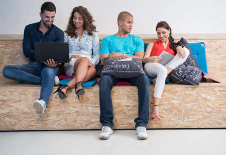 startup business people group working everyday job at modern officeの写真素材