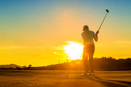 Man Playing Golfの写真素材