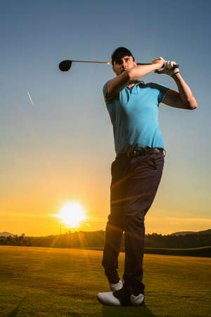 Man Playing Golfの写真素材