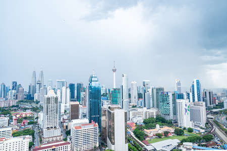 City skyline from a rooftop in indonesia, vacation