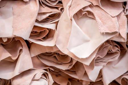 Real toned leather ready to post process into a footwear. texture, background