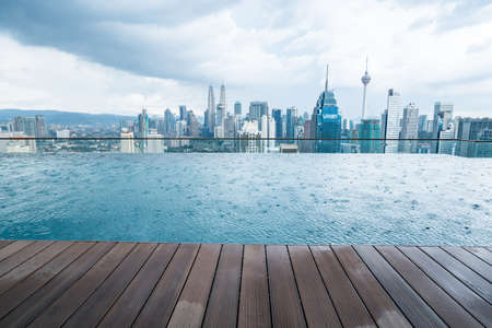 City skyline from a rooftop in indonesia, vacationのeditorial素材