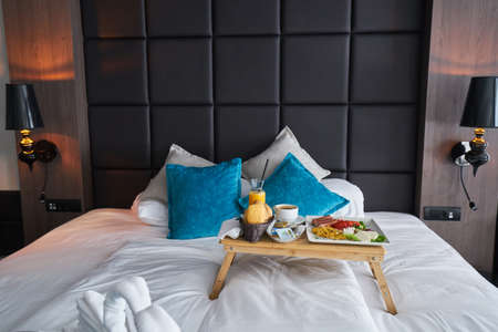 Arriving at a hotel room, conceptの写真素材