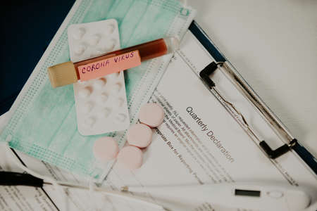 Concept Novel coronavirus 2019-nCoV. Lab form virus test.