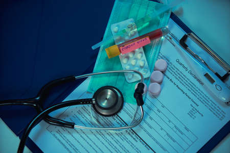 Concept Novel coronavirus 2019-nCoV. Lab form virus test.の写真素材