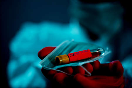 Coronavirus 2019-nCoV Blood Sample. Corona virus outbreaking. Epidemic virus Respiratory Syndrome. , Usa, Italyの写真素材
