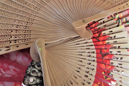 Wood and lace fanningsの写真素材