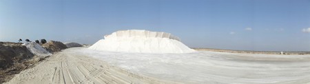 Panoramic view of a salt mountain before refining. Alicante. Spainの写真素材