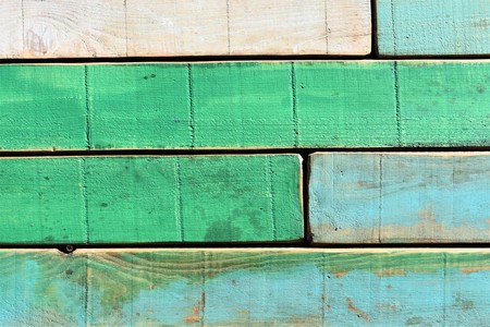 Detail of painted wooden wallの写真素材