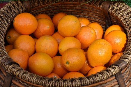 Basket of orangesの写真素材