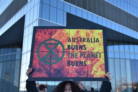 2020-01-10 Madrid/Spain. Fridays for future. Climate protest concentration before the Australian...