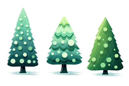 Christmas trees isolated on white background. Vector illustration. Eps 10.の素材