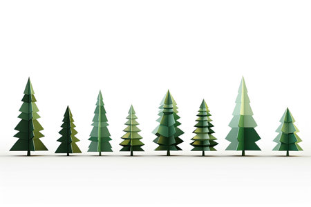 Christmas trees. Vector illustration. Eps 10. Isolated on white background.の素材