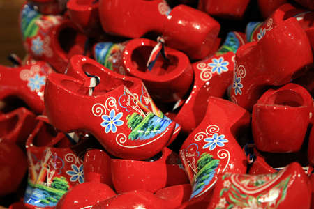 Typical Dutch shoes - small clogs - Netherlands.の写真素材