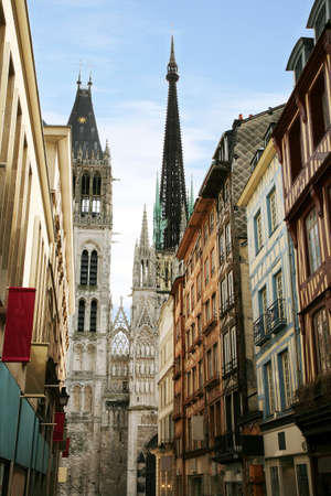 Notre Dame Cathedral in Rouen, France. One of painting motives for Monet.の写真素材