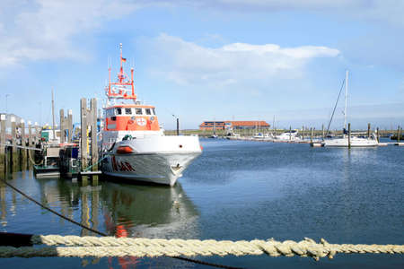 Search and Rescue  SAR - boat on German North Sea ready for the action.の写真素材