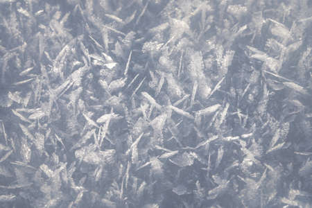 Natural snow crystals. Very frosty weather in the mountains. Macro photography