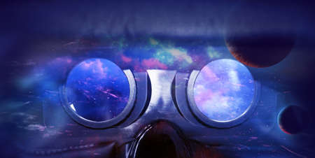 First person view virtual reality headsetの写真素材