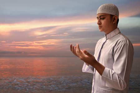 Muslim man prayingの写真素材
