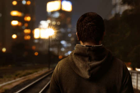 Man walking aloneの写真素材